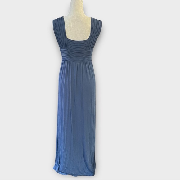 Max Studio Navy Blue Sleeveless Pleated Bodice Maxi Dress Size Small - Picture 7 of 11